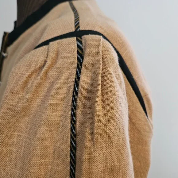 Vintage Salzburger Modell Dirndl Austrian Jacket, Mustard w/ Black Trim, Size 40 - Picture 9 of 13